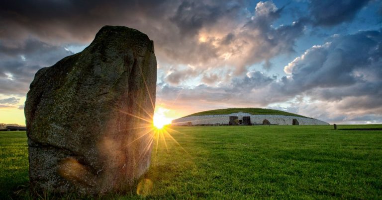 Brú na Bóinne during sunset. Benefits of Transformational Travel. Photo by Discover Ireland