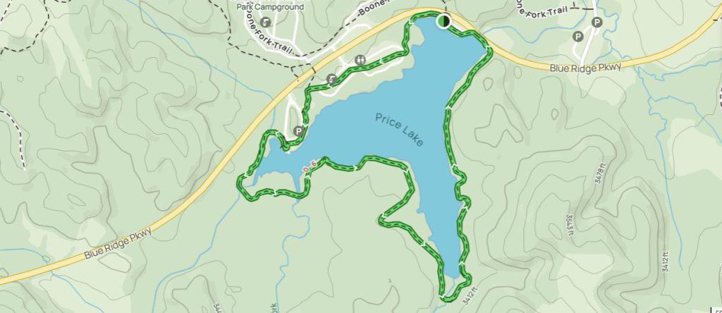 Price Lake Loop Trail Map | Blowing Rock Hikes